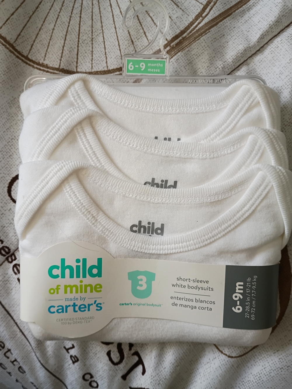 Carter's Child of Mine 3-Pack White Short-Sleeve Bodysuits
